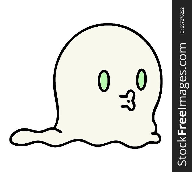 cartoon of a spooky ghost just floating along. cartoon of a spooky ghost just floating along