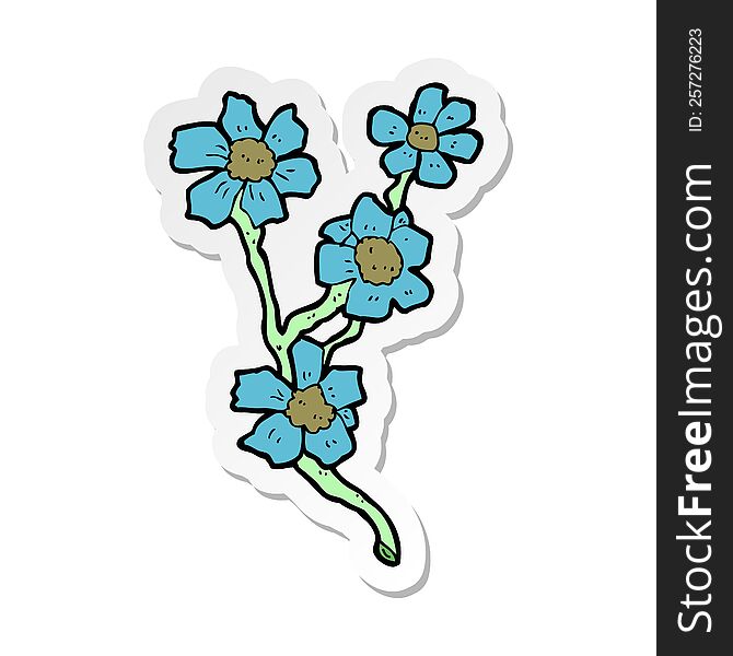 sticker of a cartoon flowers