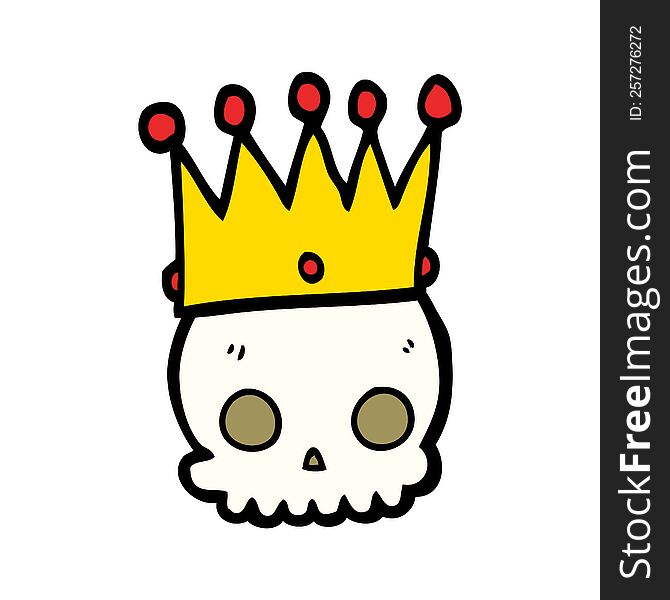cartoon skull with crown