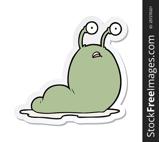 sticker of a cartoon slug