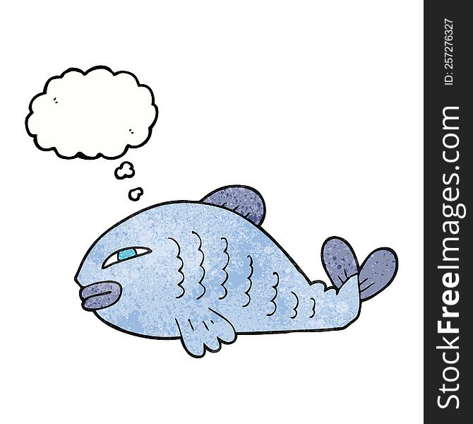 Thought Bubble Textured Cartoon Fish