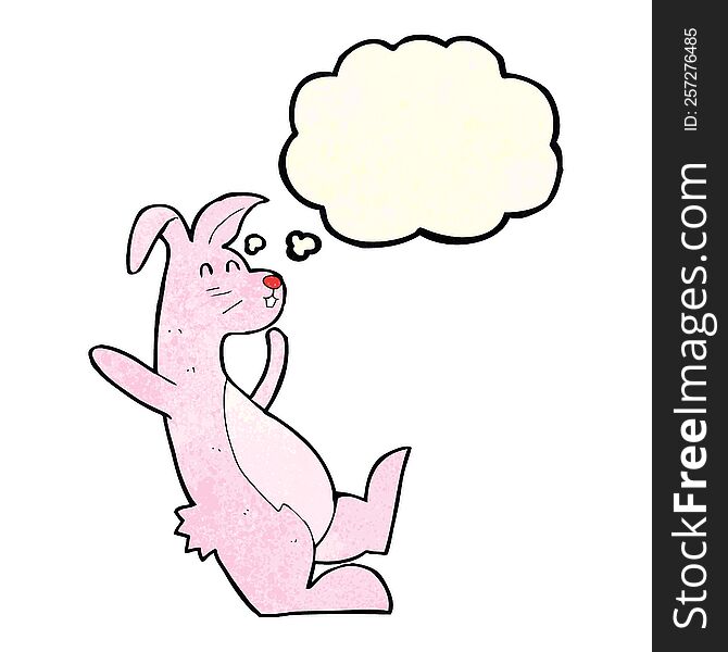 Cartoon Pink Bunny With Thought Bubble