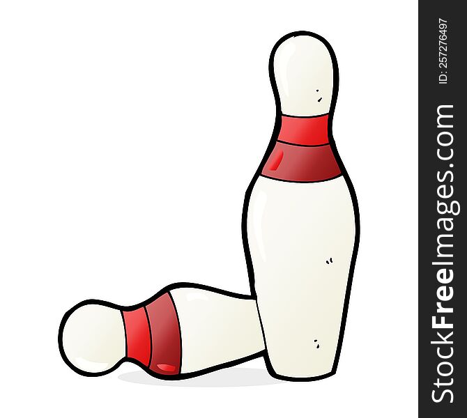 Cartoon Ten Pin Bowling Skittles