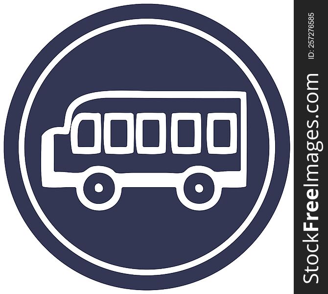 school bus circular icon