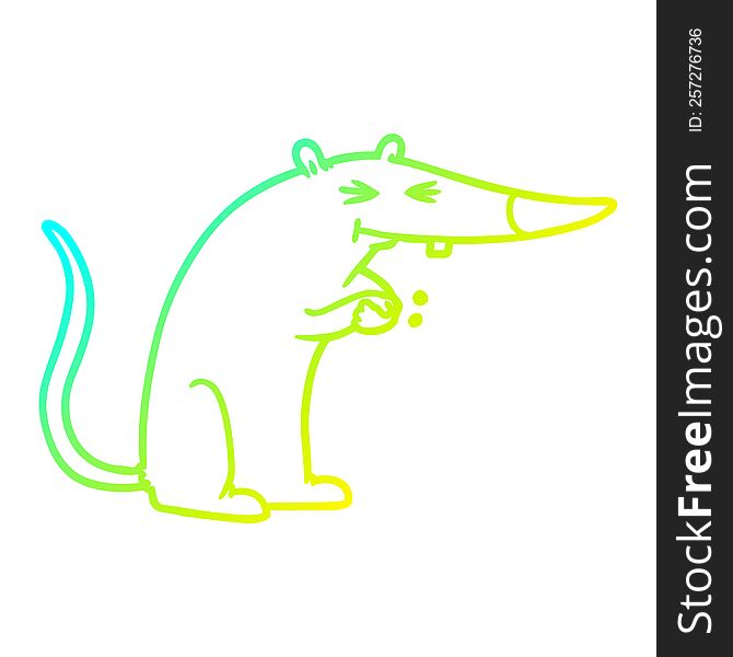 Cold Gradient Line Drawing Cartoon Sneaky Rat