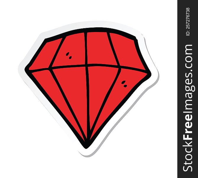 sticker of a cartoon tattoo diamond