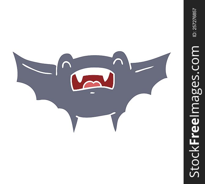 Flat Color Style Cartoon Vampire Bat