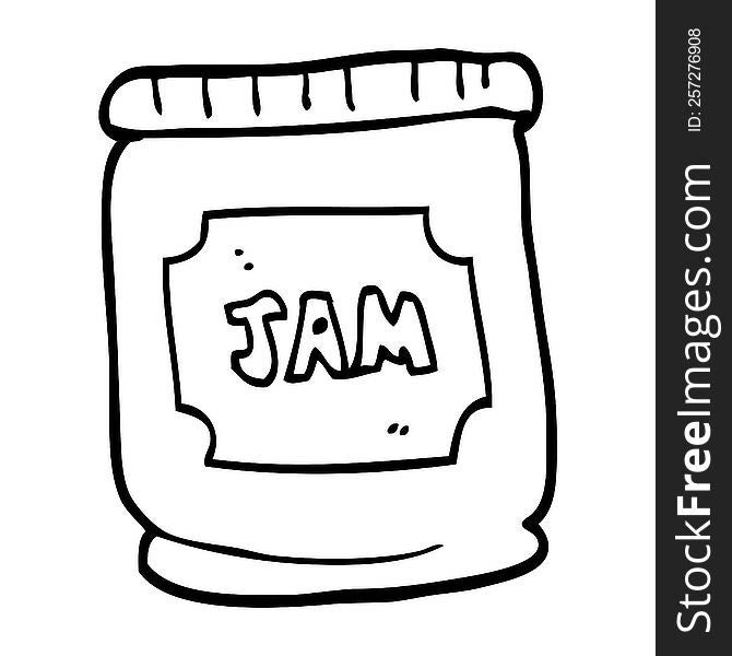 Line Drawing Cartoon Jam Pot