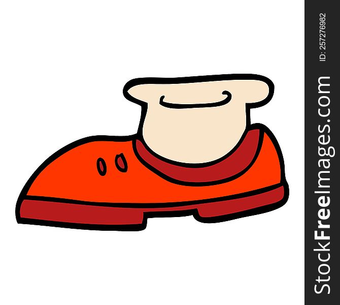 Cartoon Doodle Of A Shoe And Sock