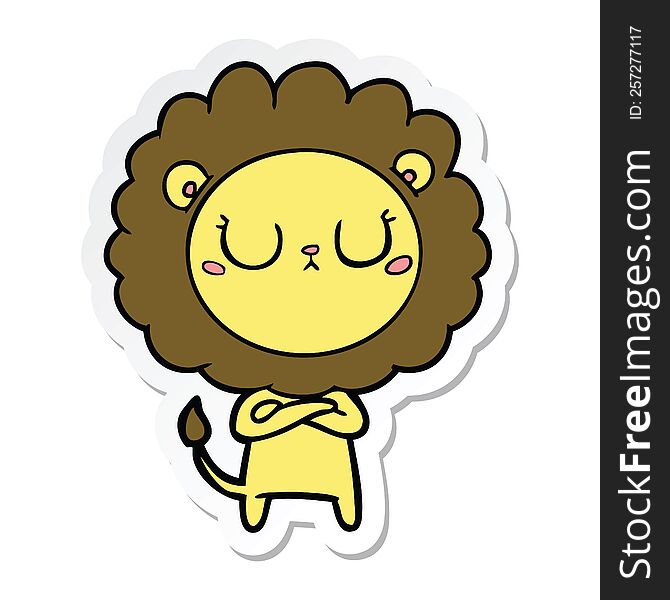 sticker of a cartoon lion