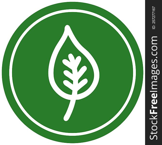 natural leaf circular icon symbol