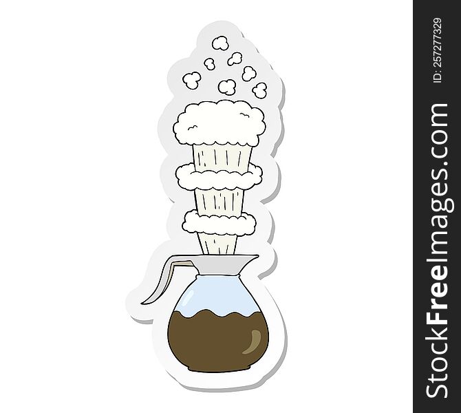 sticker of a cartoon extra strong coffee jug