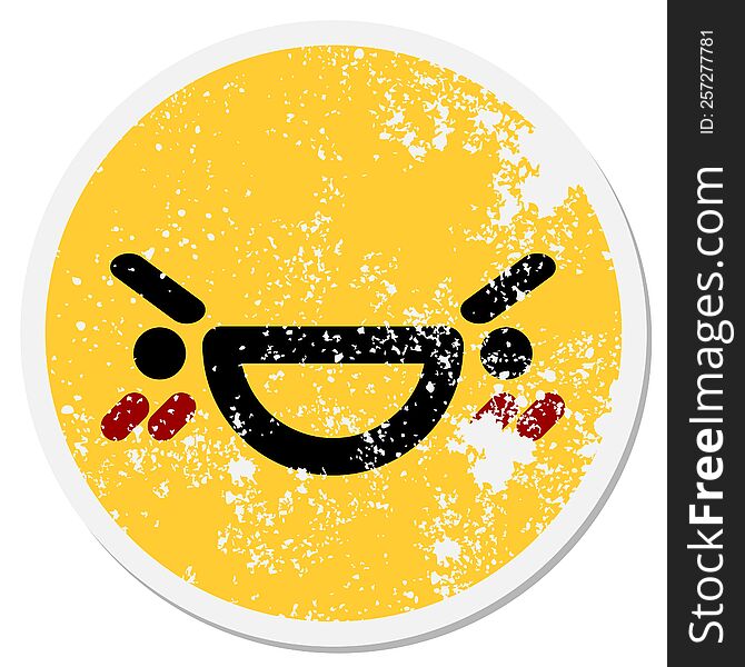 mean pleased face circular sticker