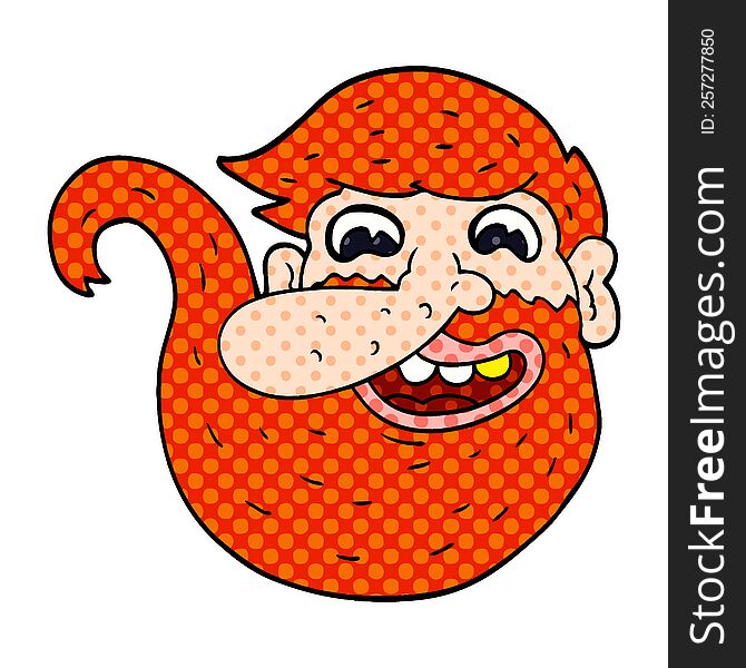 cartoon doodle man with ginger beard