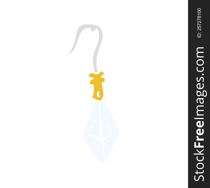 flat color illustration of a cartoon diamond earring