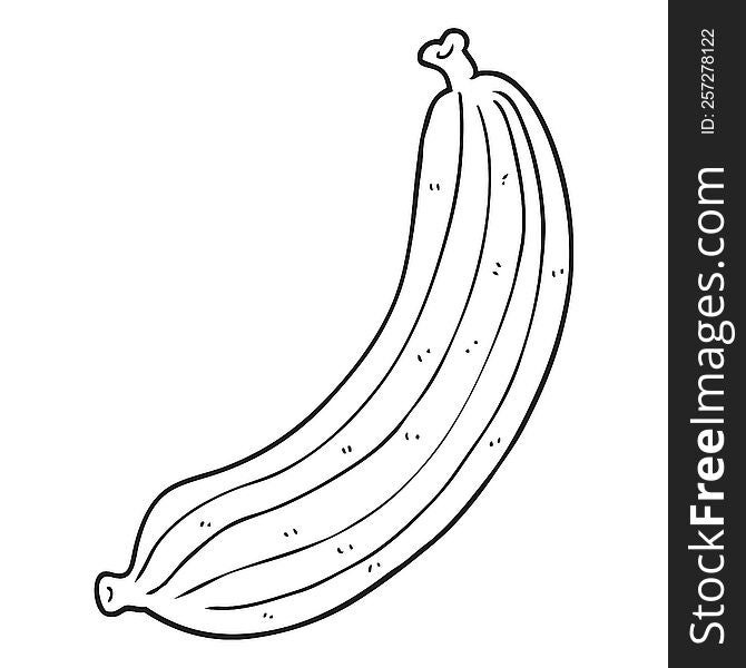 freehand drawn black and white cartoon banana