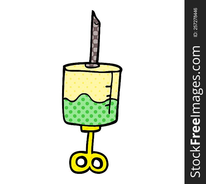cartoon doodle medical syringe