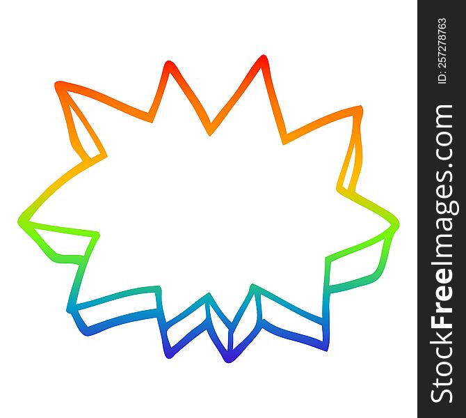 Rainbow Gradient Line Drawing Decorative Star Element