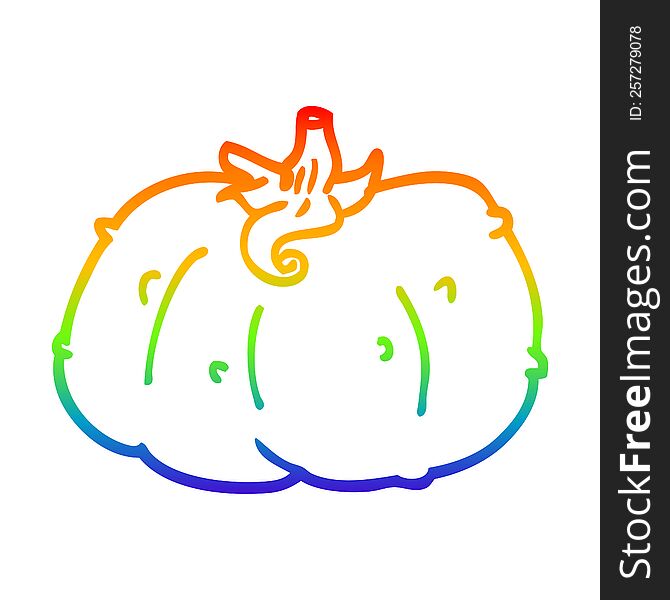 Rainbow Gradient Line Drawing Cartoon Winter Squash