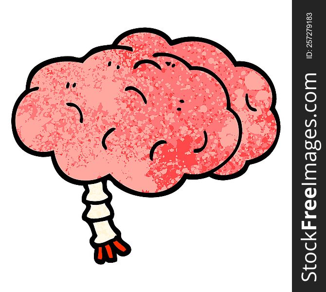 grunge textured illustration cartoon brain