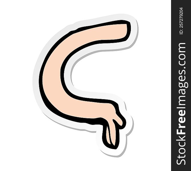 sticker of a cartoon arm