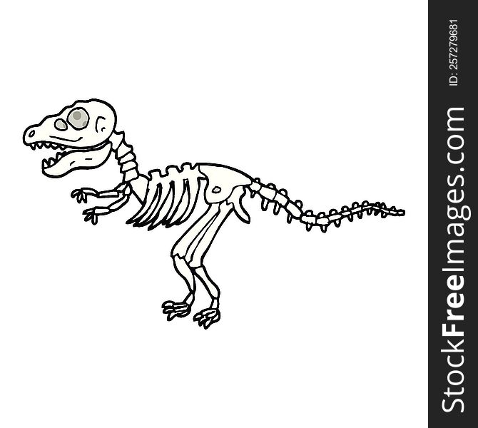 comic book style cartoon dinosaur bones
