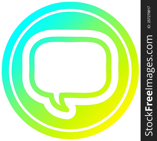 Speech Bubble Circular In Cold Gradient Spectrum