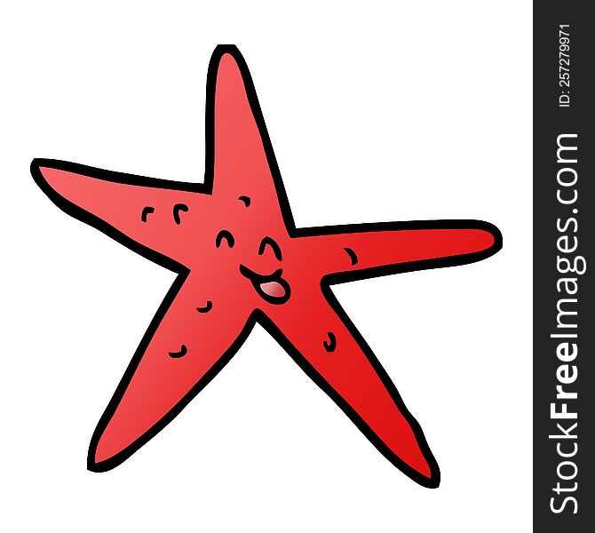 cartoon doodle happy star fish