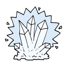 Hand Drawn Doodle Style Cartoon Natural Crystals Stock Images