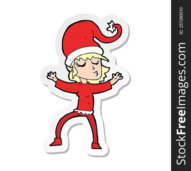 sticker of a santas helper cartoon