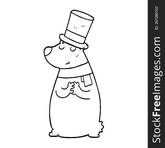 Cartoon Bear In Top Hat