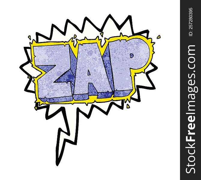 freehand speech bubble textured cartoon zap symbol