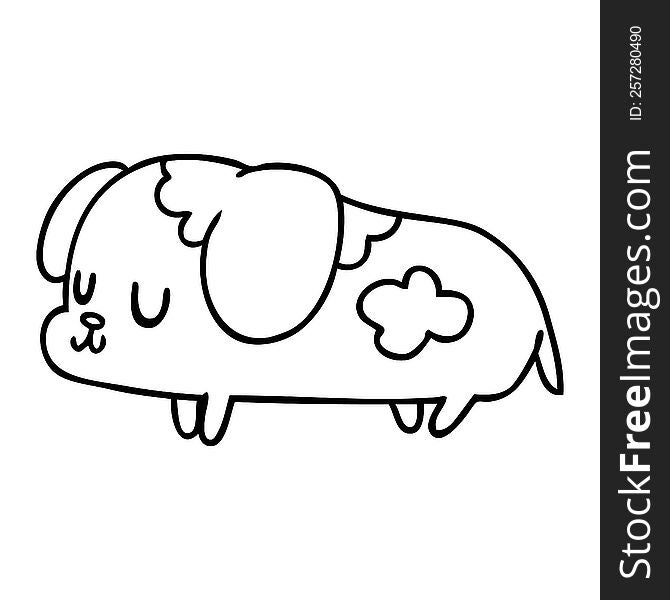 line drawing illustration kawaii of a cute dog. line drawing illustration kawaii of a cute dog