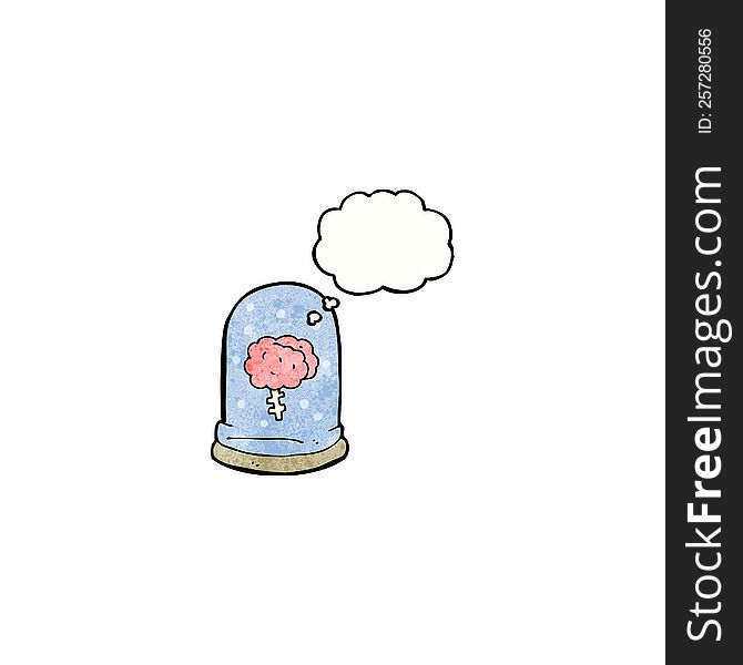 cartoon brain in jar