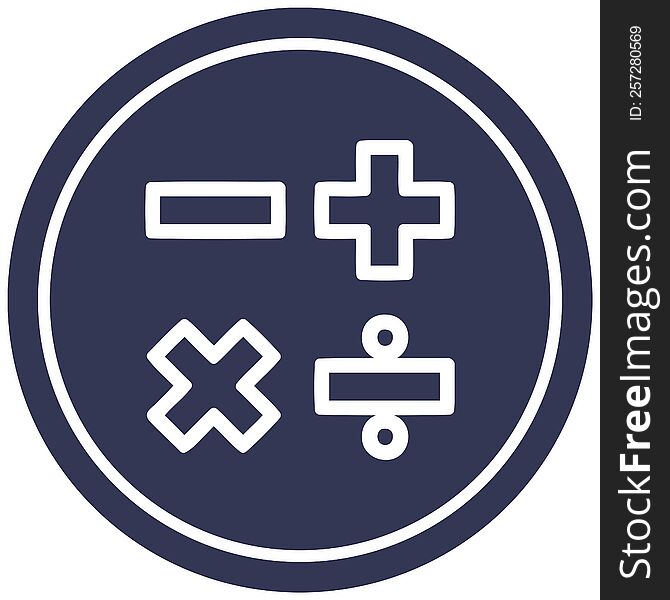 Math Symbols Circular Icon
