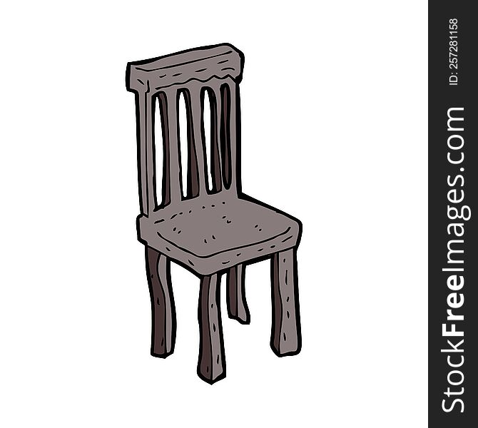 cartoon old wooden chair