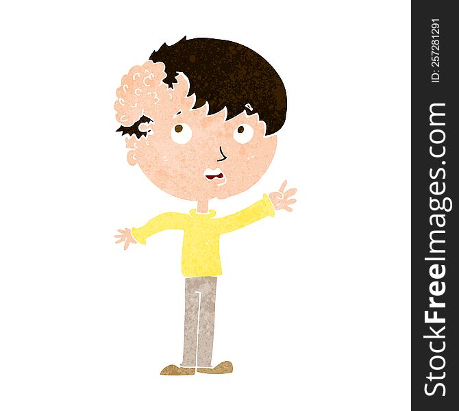 Cartoon Boy With Growth On Head