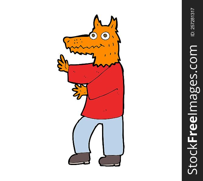 Cartoon Funny Fox Man