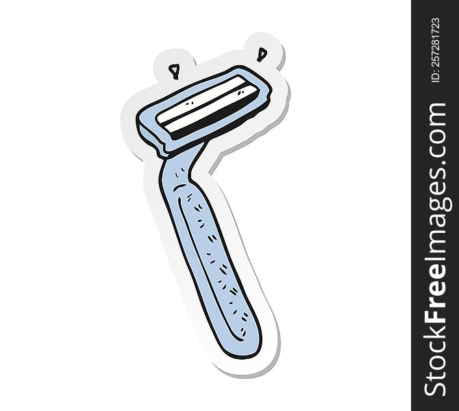 sticker of a cartoon razor