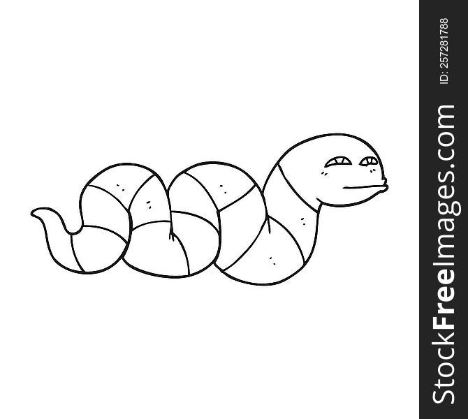 black and white cartoon snake