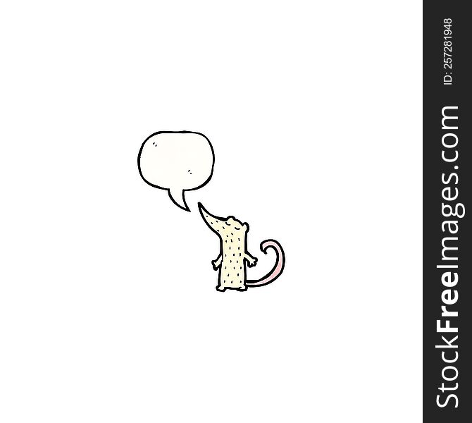 Little White Mouse With Speech Bubble