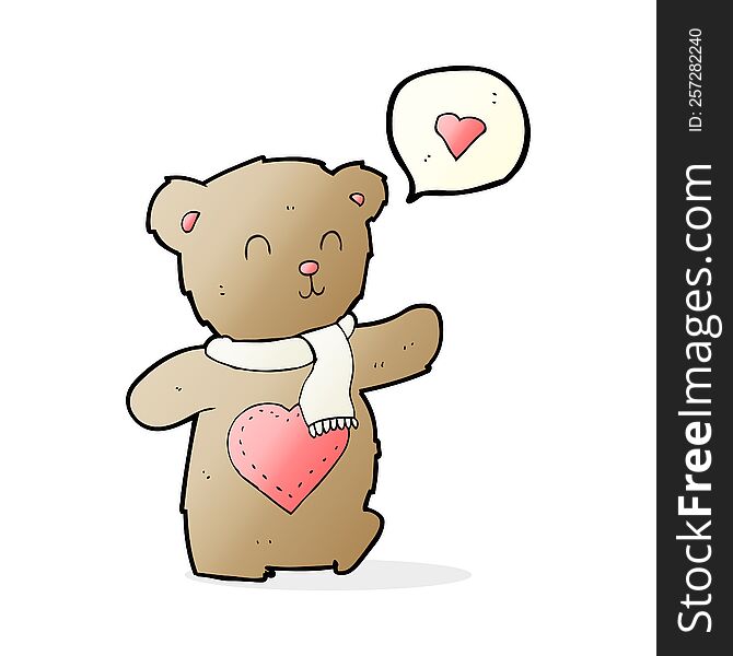 cartoon cute bear with love heart