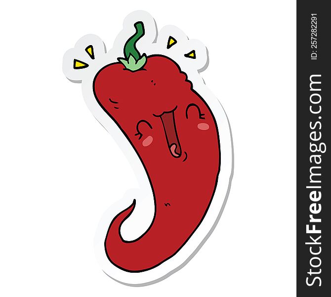 sticker of a cartoon chili pepper