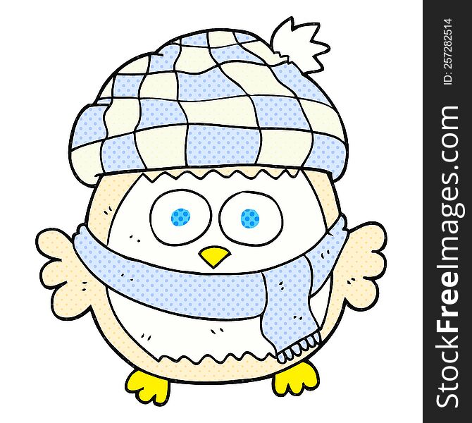freehand drawn cartoon cute little owl