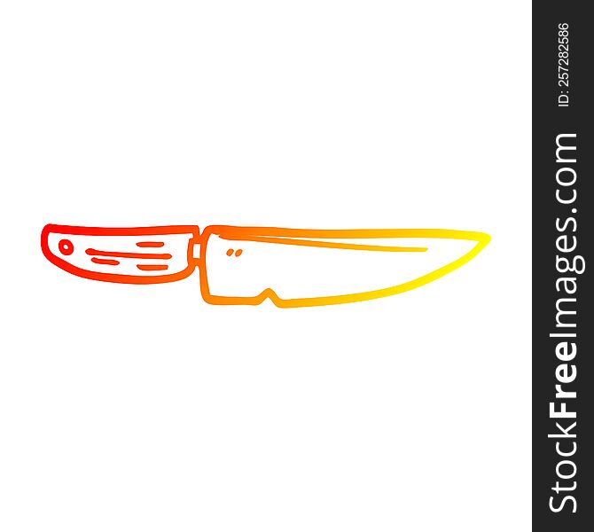 warm gradient line drawing of a cartoon chef knife