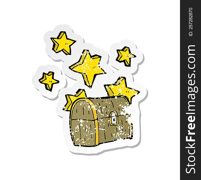 retro distressed sticker of a pirate treasure chest cartoon