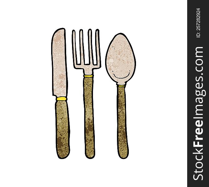 cartoon knife fork spoon
