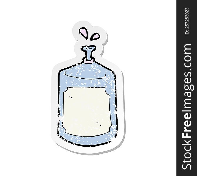 Retro Distressed Sticker Of A Cartoon Squirting Bottle