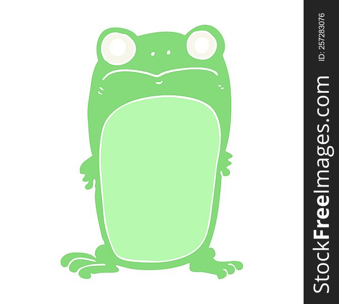 flat color style cartoon staring frog