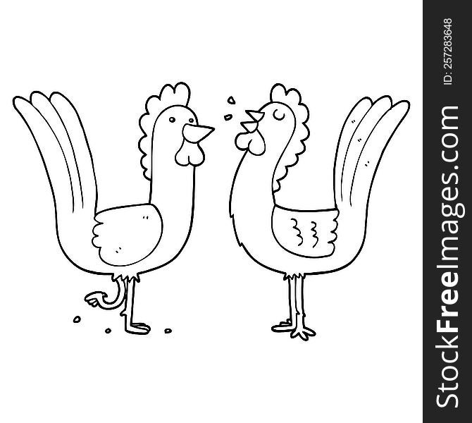 cartoon chickens